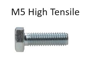 5mm Diameter Class 8.8 High Tensile Hex Head Bolts / Set Screws Zinc Plated
